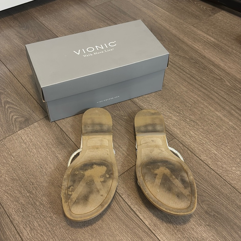 Vionic White Prism Leather Sandals Minimalist Des… - image 3